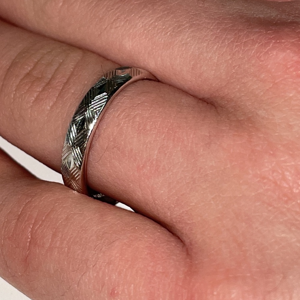 Solid 14k White Gold Stackable Band Ring - image 3